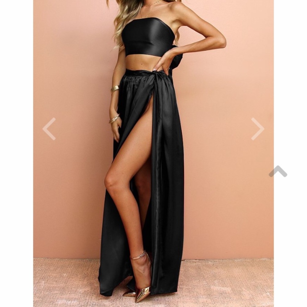 Sisters the Label Satin Silk Two Piece Gown